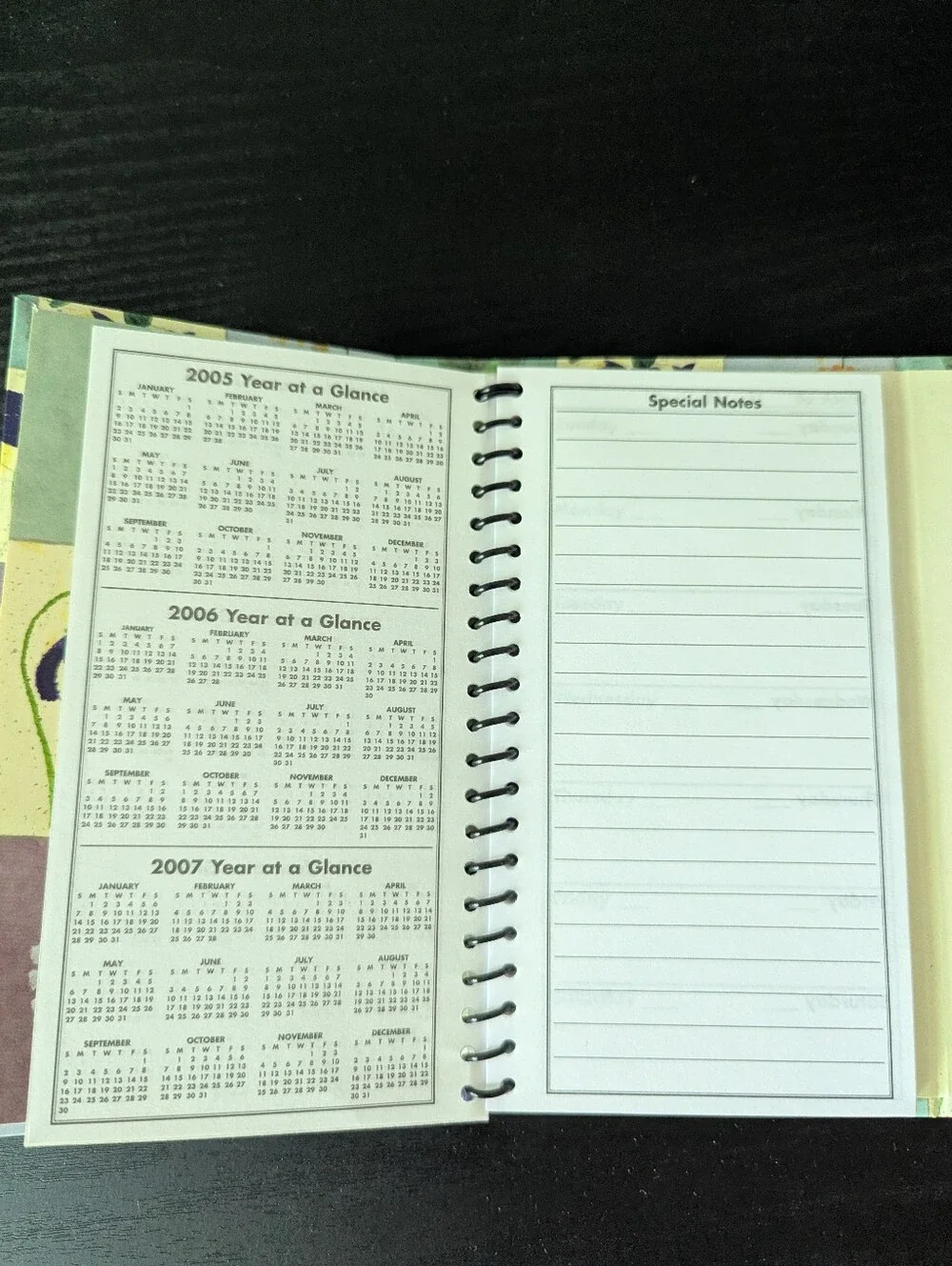 Y2K 2000s 2002 Compact Organizer/Day Planner Address Book Notes Floral Magnet